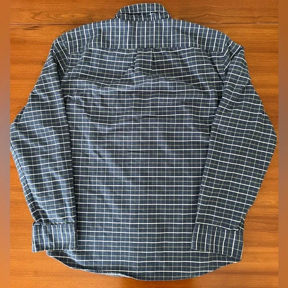 🔷 J.Crew Flex Oxford Button-Down Shirt – Navy Grid Check, Size L, Casual - Picture 10 of 10